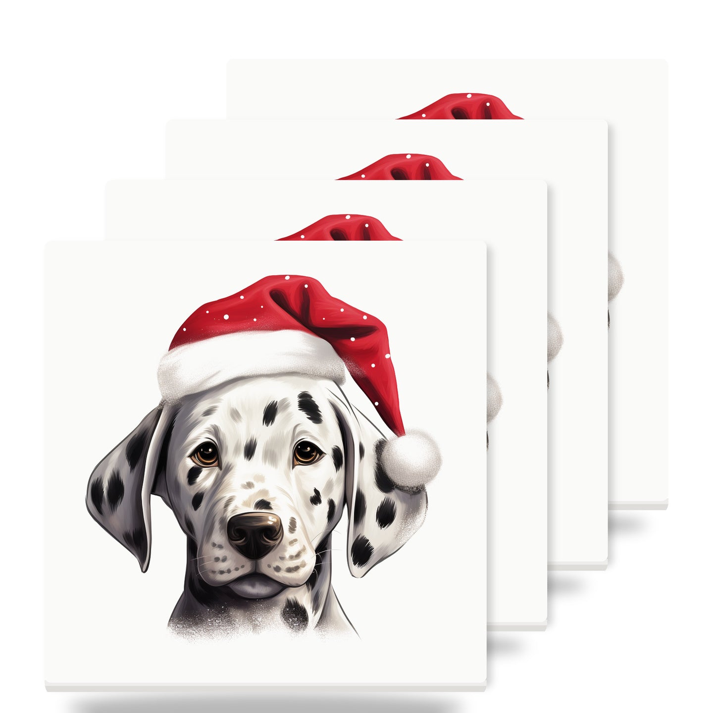 Dalmatian Puppy Drawing ceramic coasters set of 4