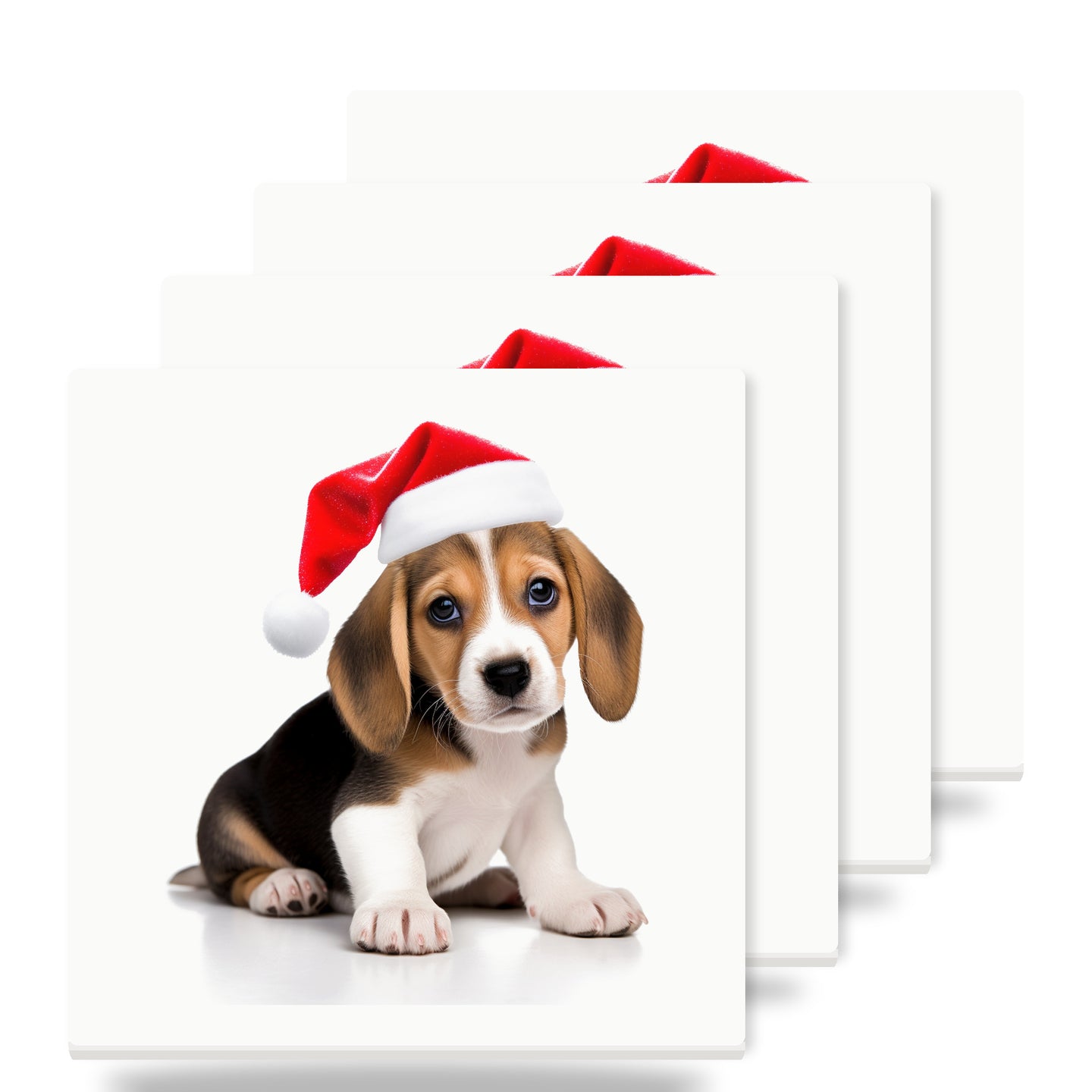 Beagle Puppy ceramic coasters set of 4