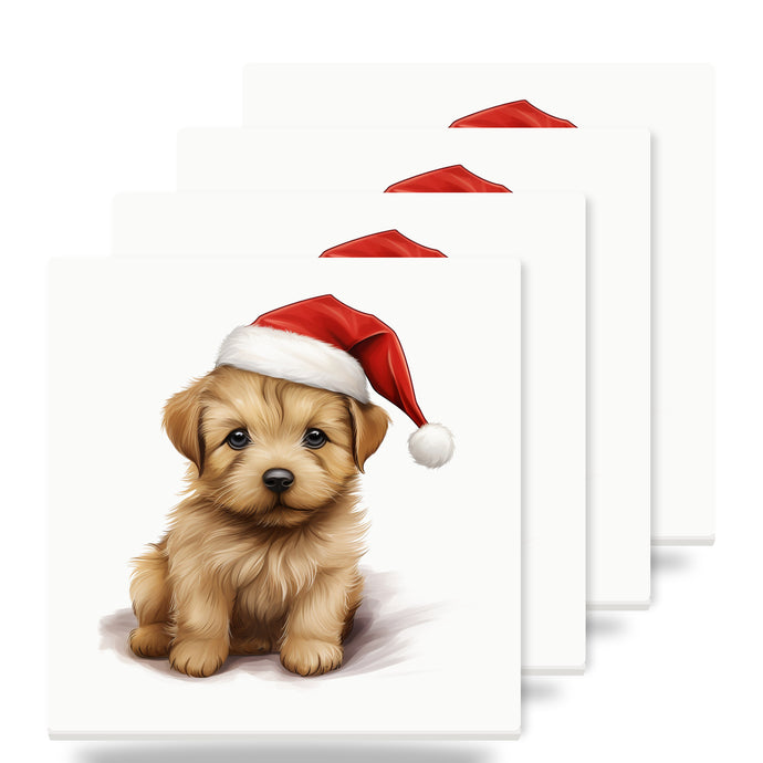 Norfolk Terrier Puppy Drawing ceramic coasters set of 4