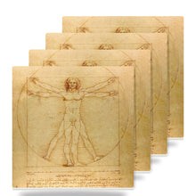 Vitruvian Man ceramic coasters set of 4