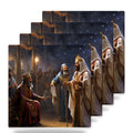 Starry Night Magi ceramic coasters set of 4