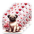 Pug ceramic coasters set of 4