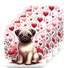Pug ceramic coasters set of 4