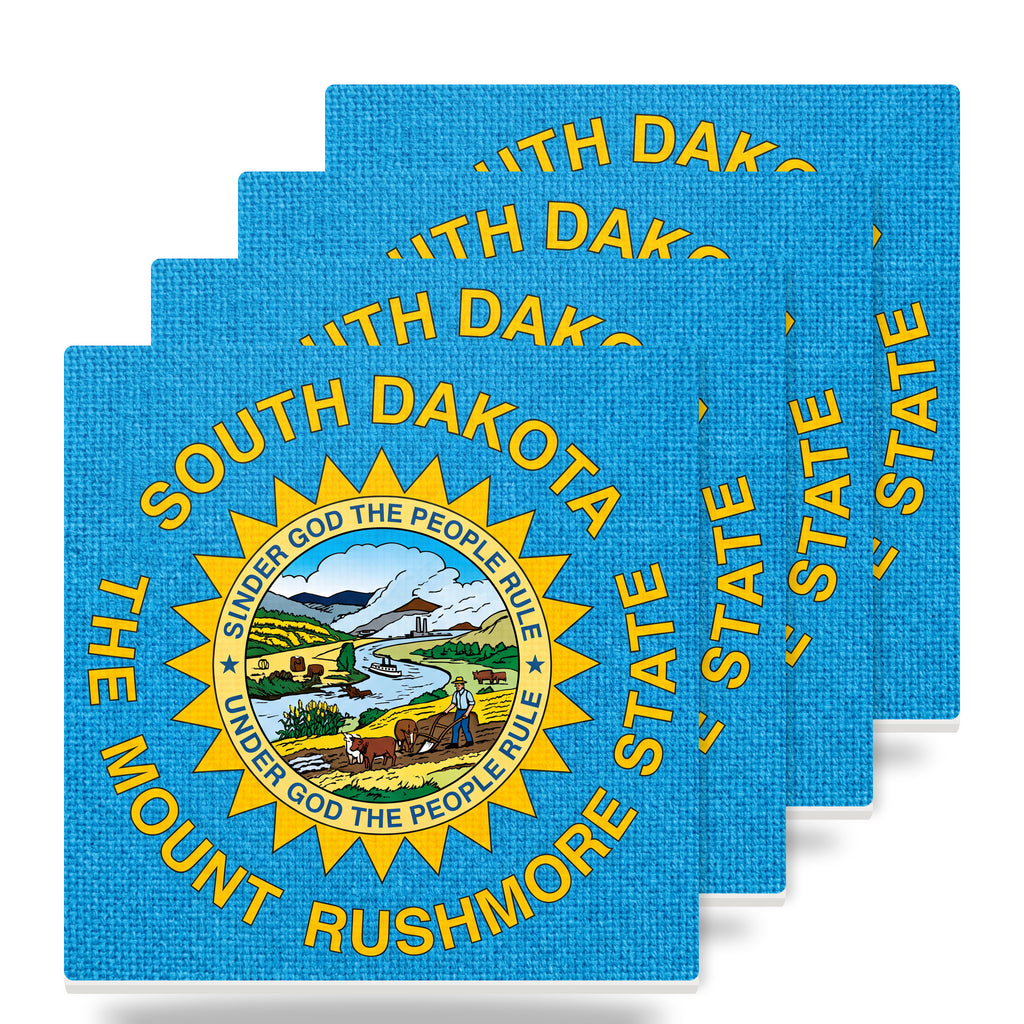 South Dakota State Flag ceramic coasters set of 4
