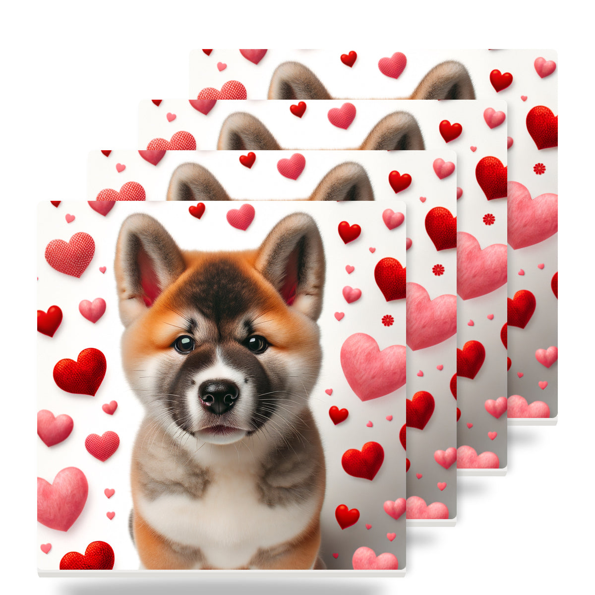 Akita ceramic coasters set of 4