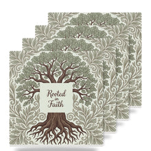 Rooted In Faith Tree ceramic coasters set of 4