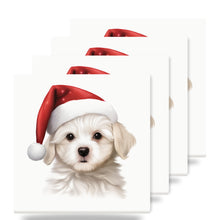 Maltese Puppy Drawing ceramic coasters set of 4