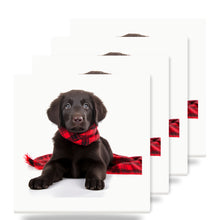 Flat-Coated Retriever Puppy ceramic coasters set of 4