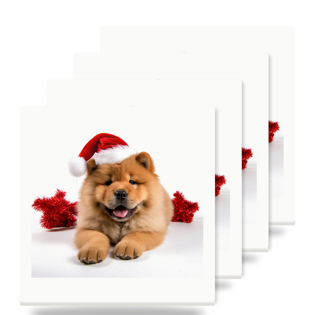 Chow Chow Puppy ceramic coasters set of 4
