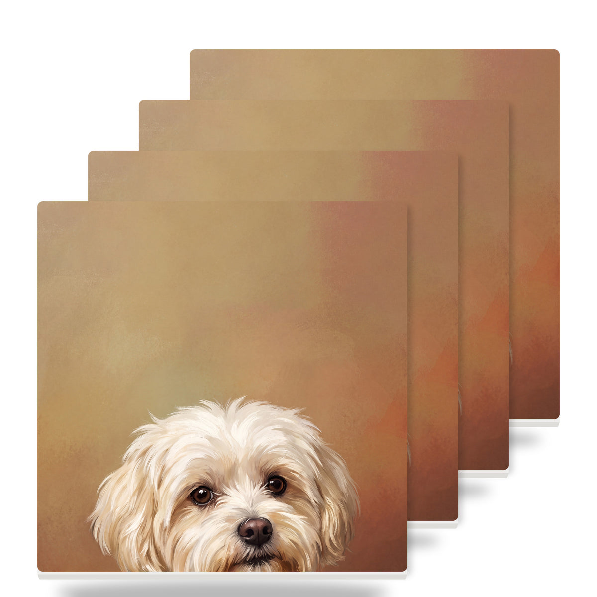 Maltese Portrait ceramic coasters set of 4