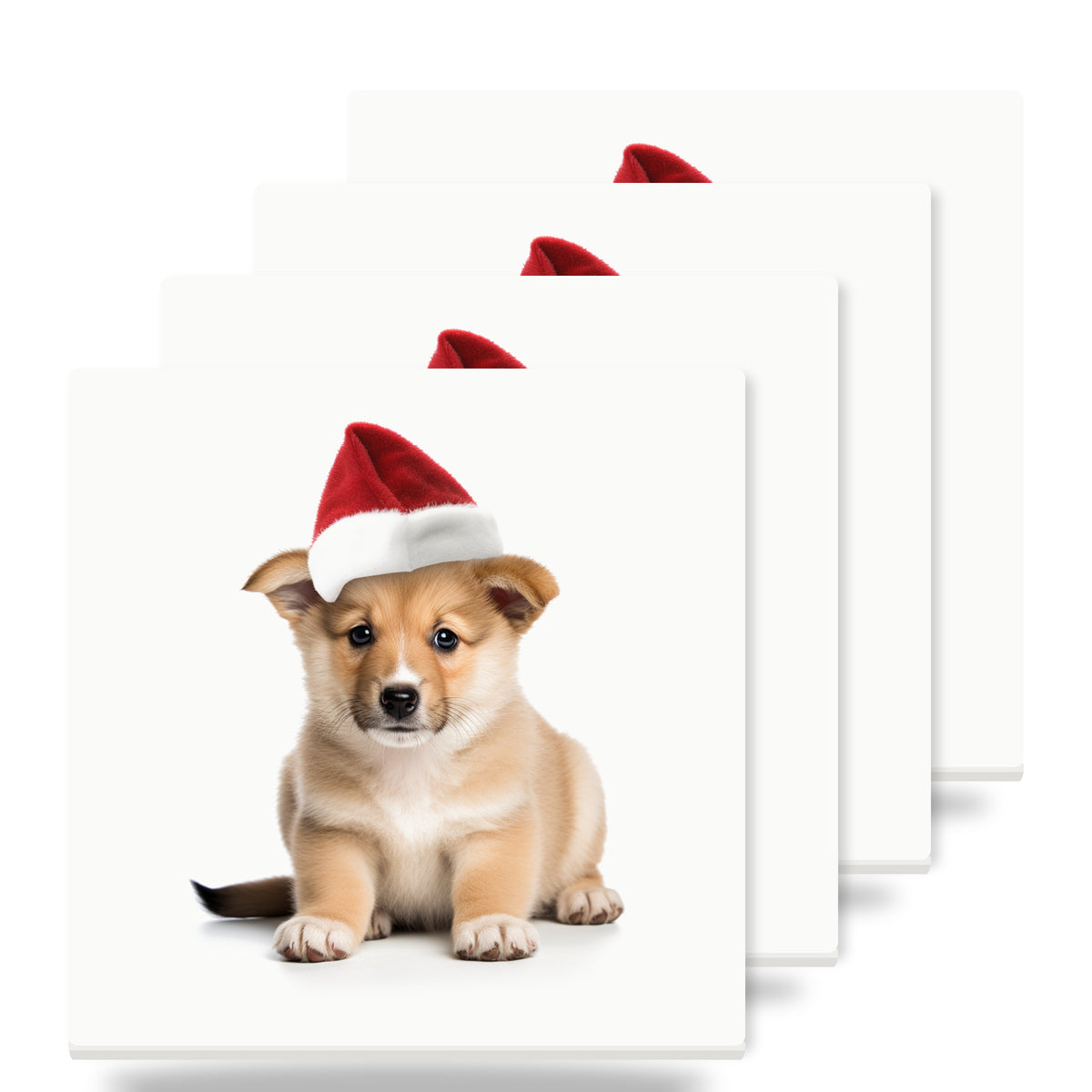 Norwegian Lundehund Puppy ceramic coasters set of 4
