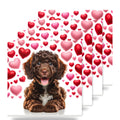 Portuguese Water Dog ceramic coasters set of 4