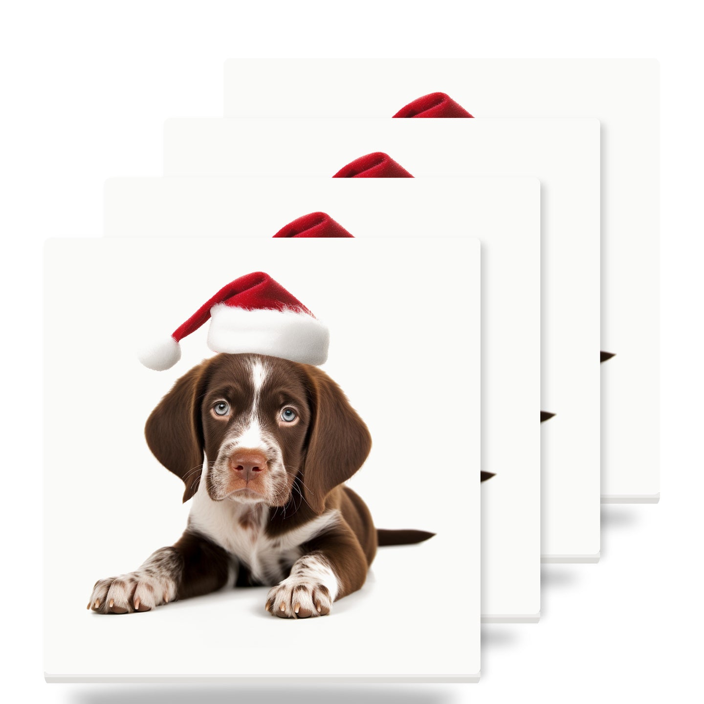 Pointer Puppy ceramic coasters set of 4