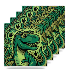 Dino T-Rex ceramic coasters set of 4