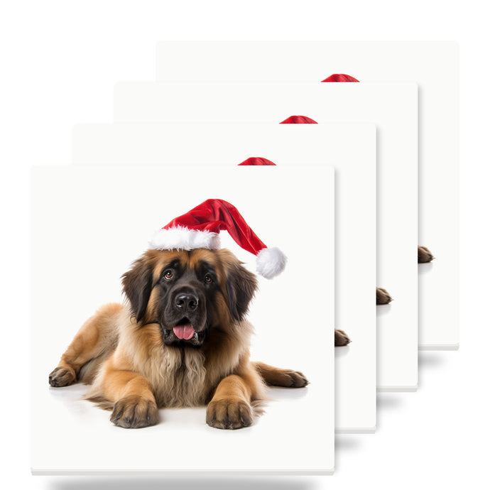 Leonberger ceramic coasters set of 4