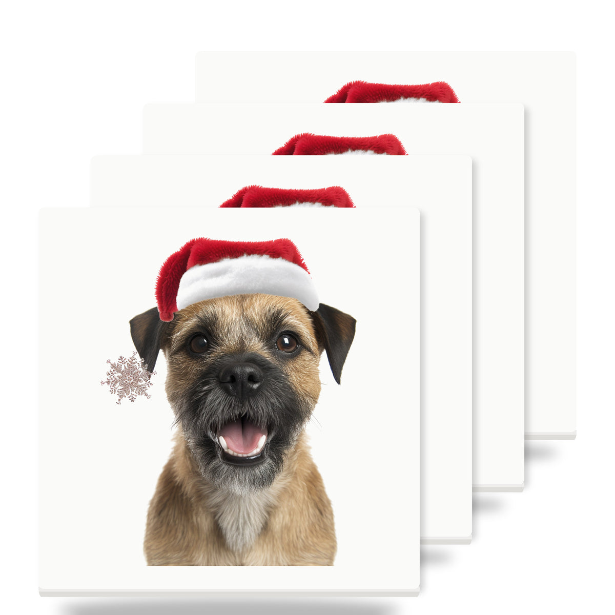 Border Terrier ceramic coasters set of 4