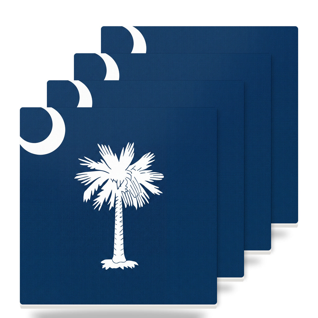 South Carolina State Flag ceramic coasters set of 4