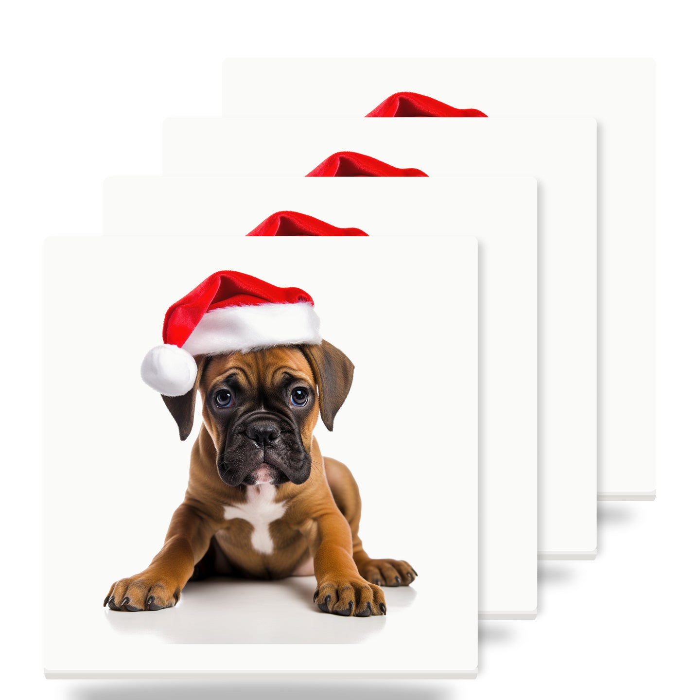 Boxer Puppy ceramic coasters set of 4