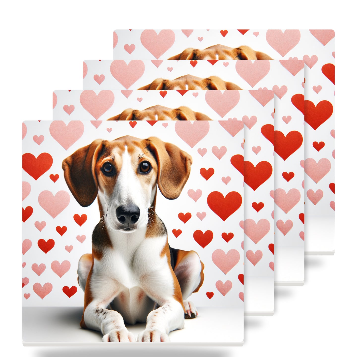 Beagle ceramic coasters set of 4