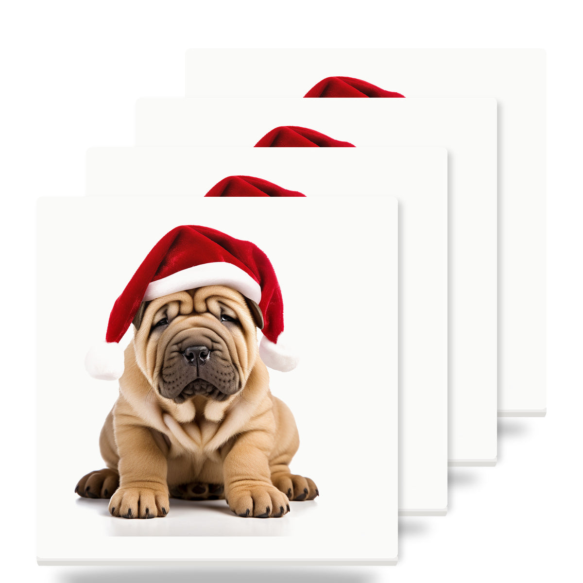Chinese Shar-Pei Puppy ceramic coasters set of 4