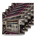 Boombox ceramic coasters set of 4