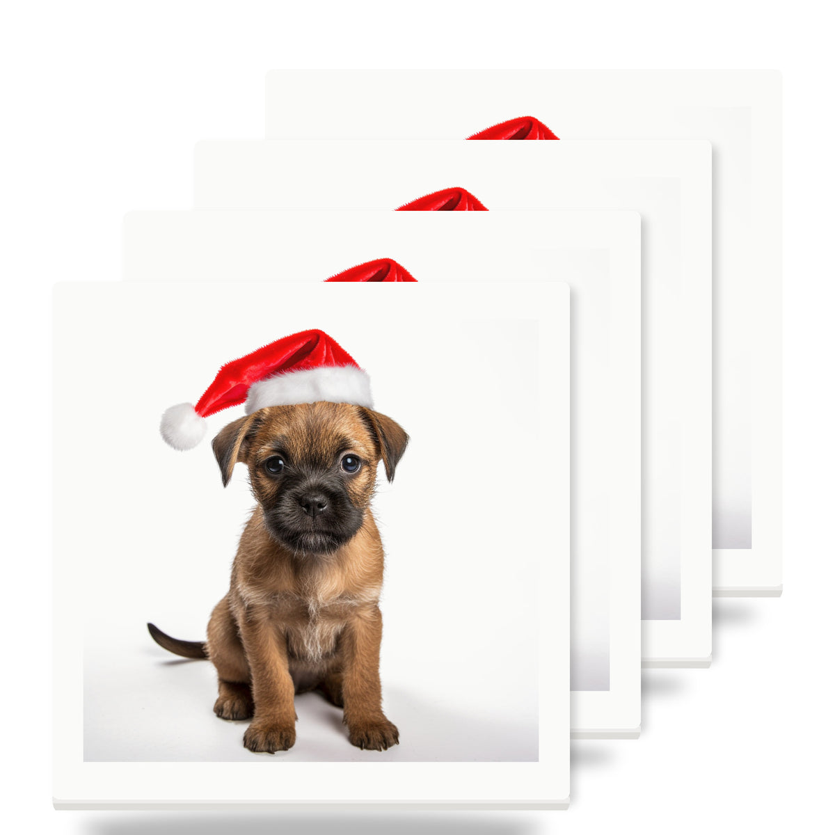 Border Terrier Puppy ceramic coasters set of 4
