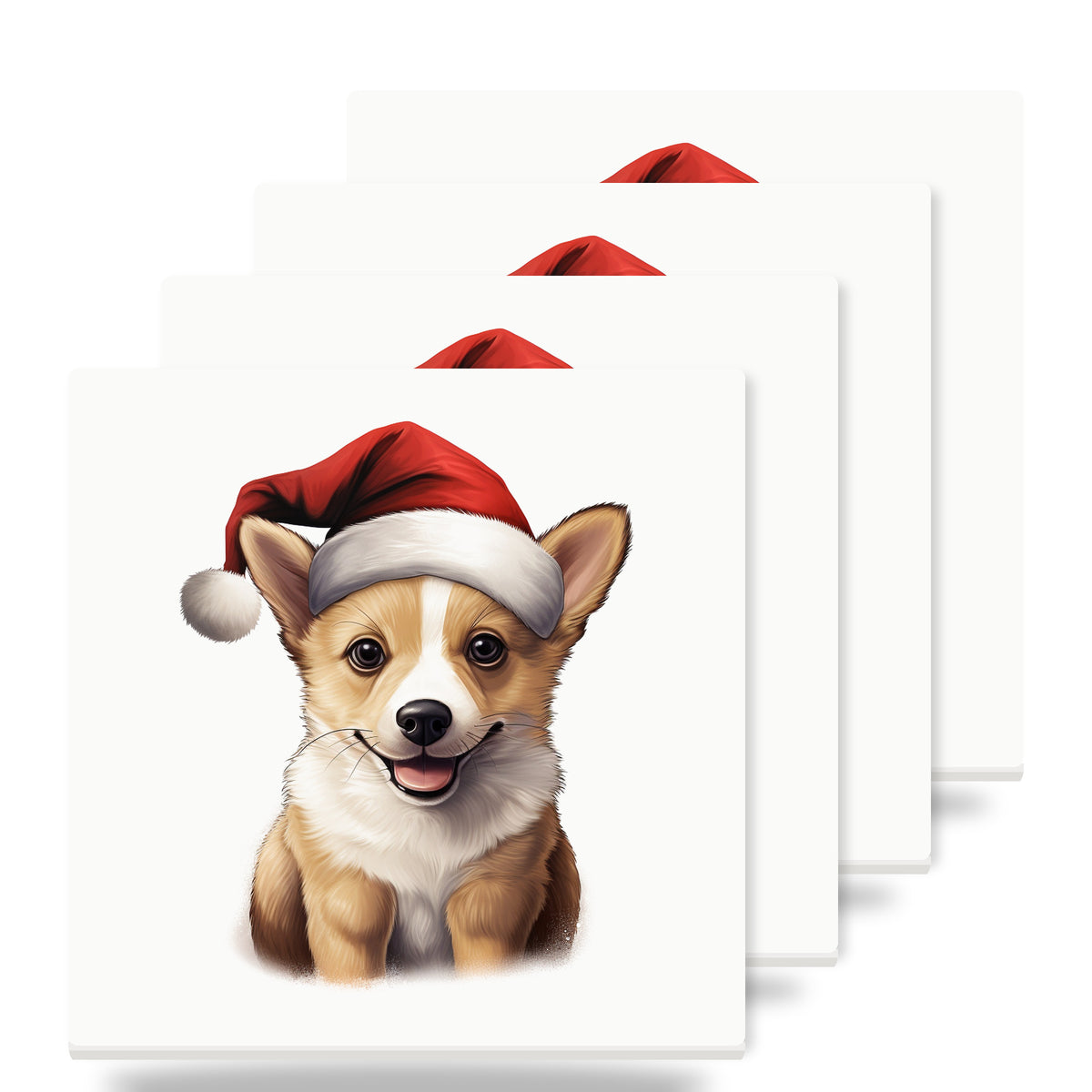 Norwegian Lundehund Puppy Drawing ceramic coasters set of 4