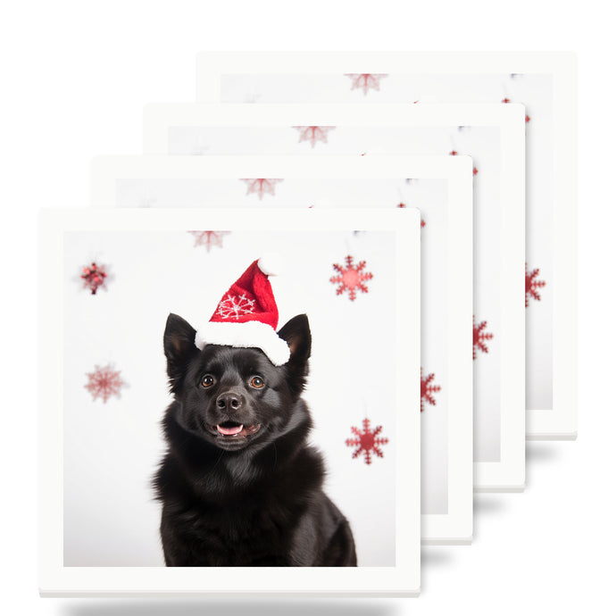 Schipperke ceramic coasters set of 4