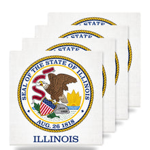 Illinois State Flag ceramic coasters set of 4