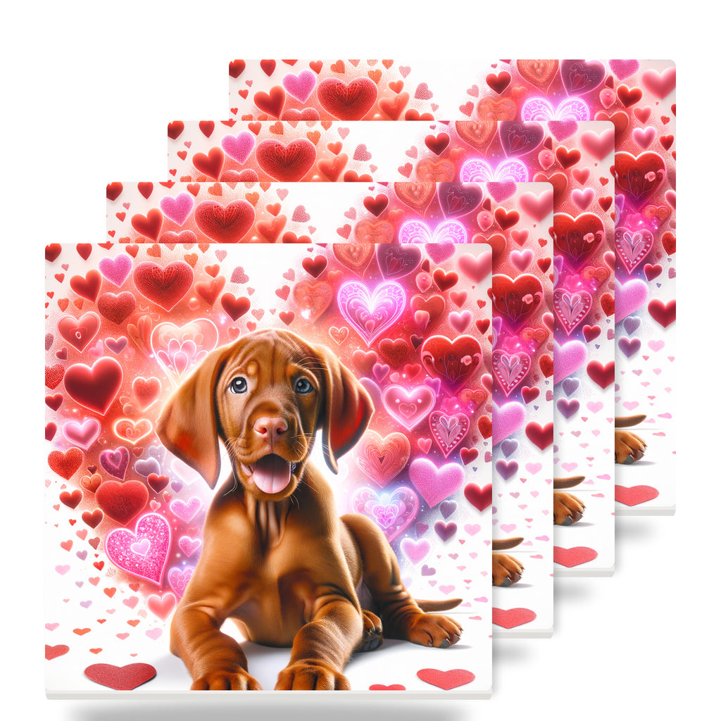 Vizsla ceramic coasters set of 4