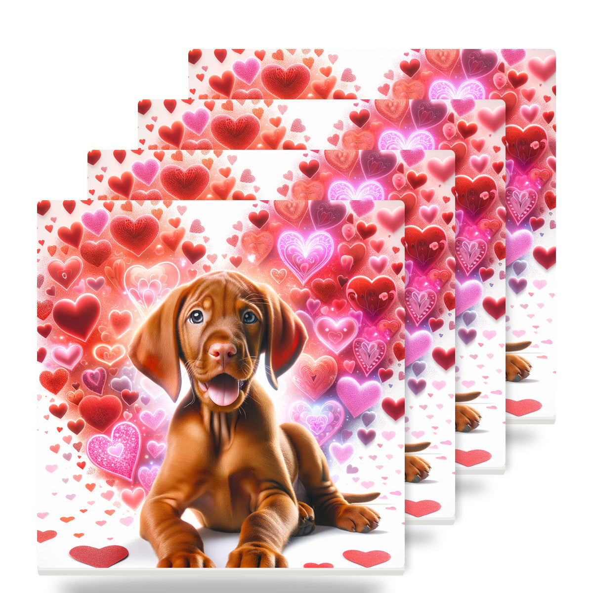 Vizsla ceramic coasters set of 4