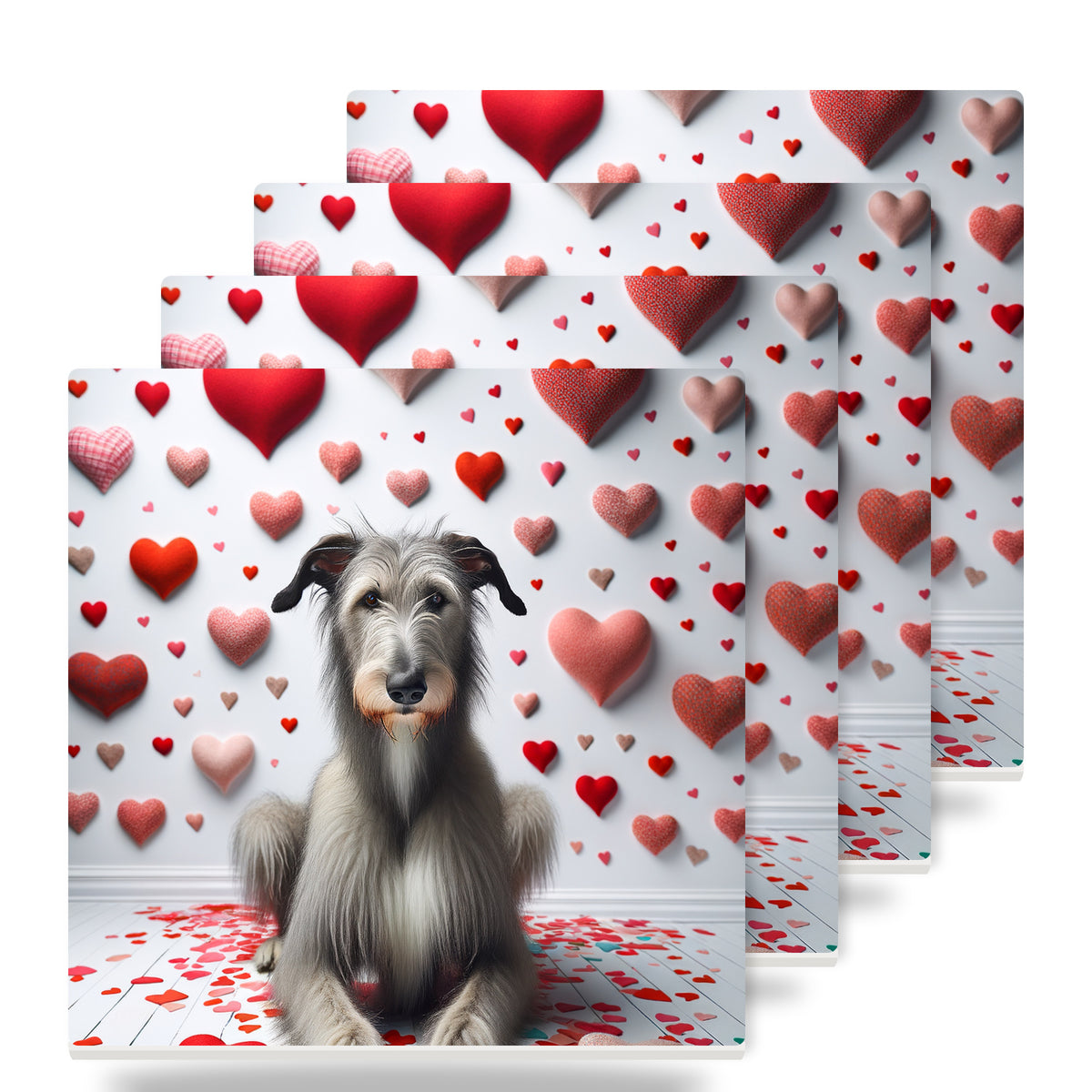 Scottish Deerhound ceramic coasters set of 4