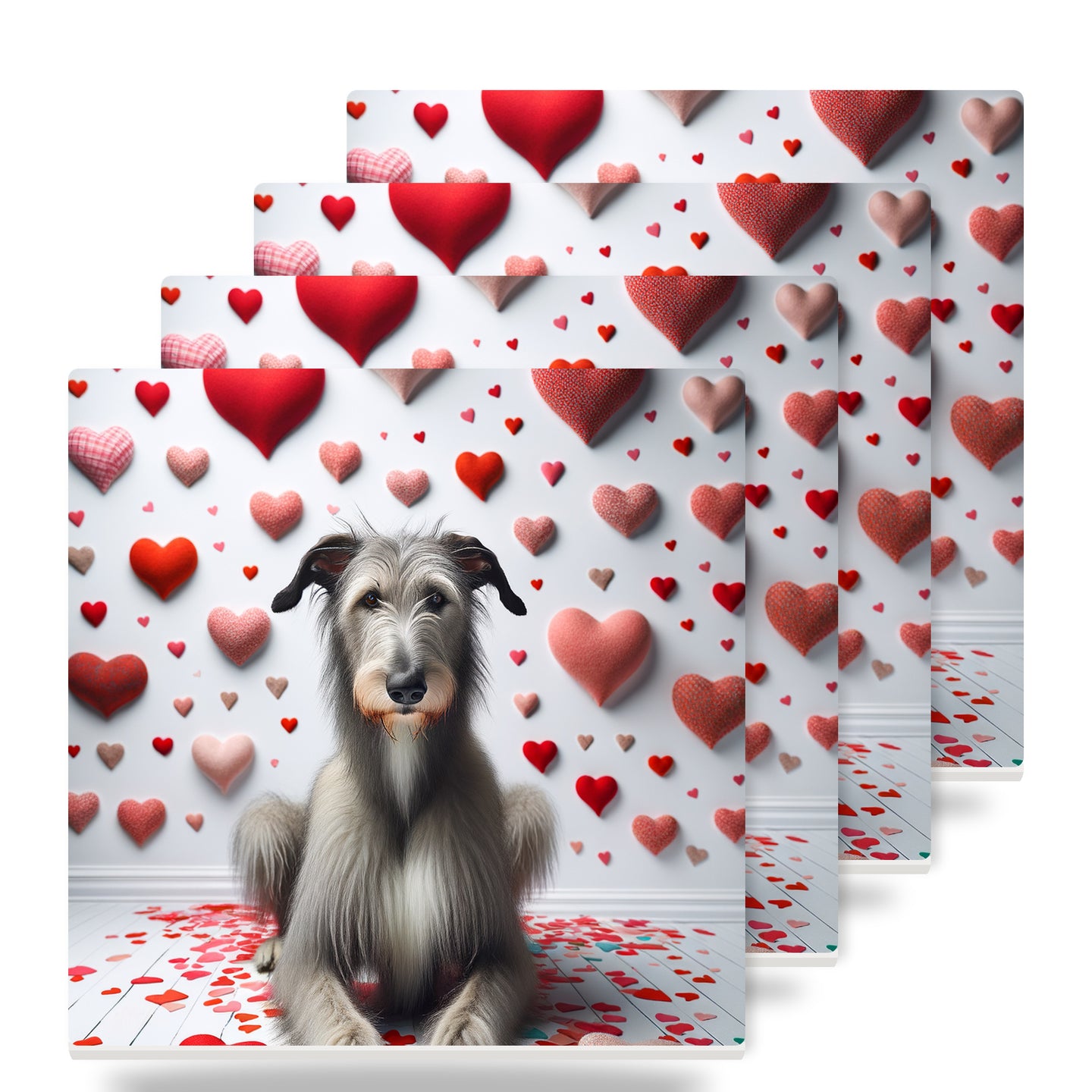 Scottish Deerhound ceramic coasters set of 4