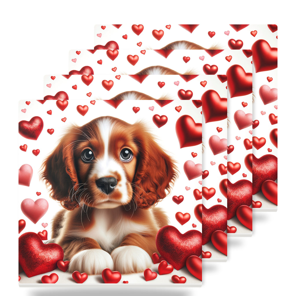 Cavalier King Charles Spaniel ceramic coasters set of 4