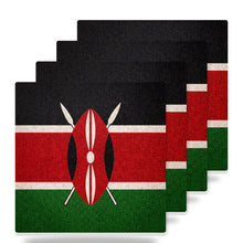 Kenya Flag Pride ceramic coasters set of 4