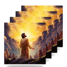 Golden Heavenly Light ceramic coasters set of 4