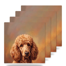 Poodle Portrait ceramic coasters set of 4