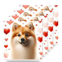 Pomeranian ceramic coasters set of 4