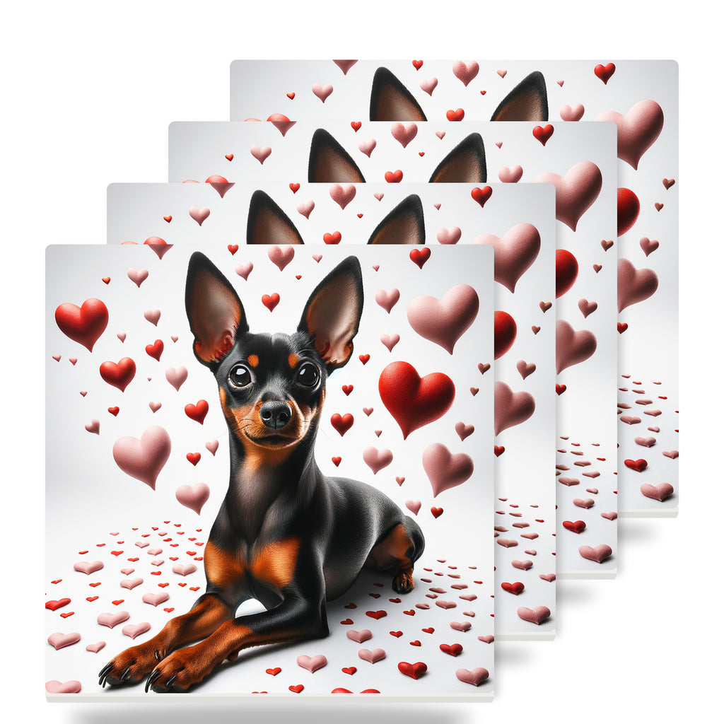 Miniature Pinscher ceramic coasters set of 4