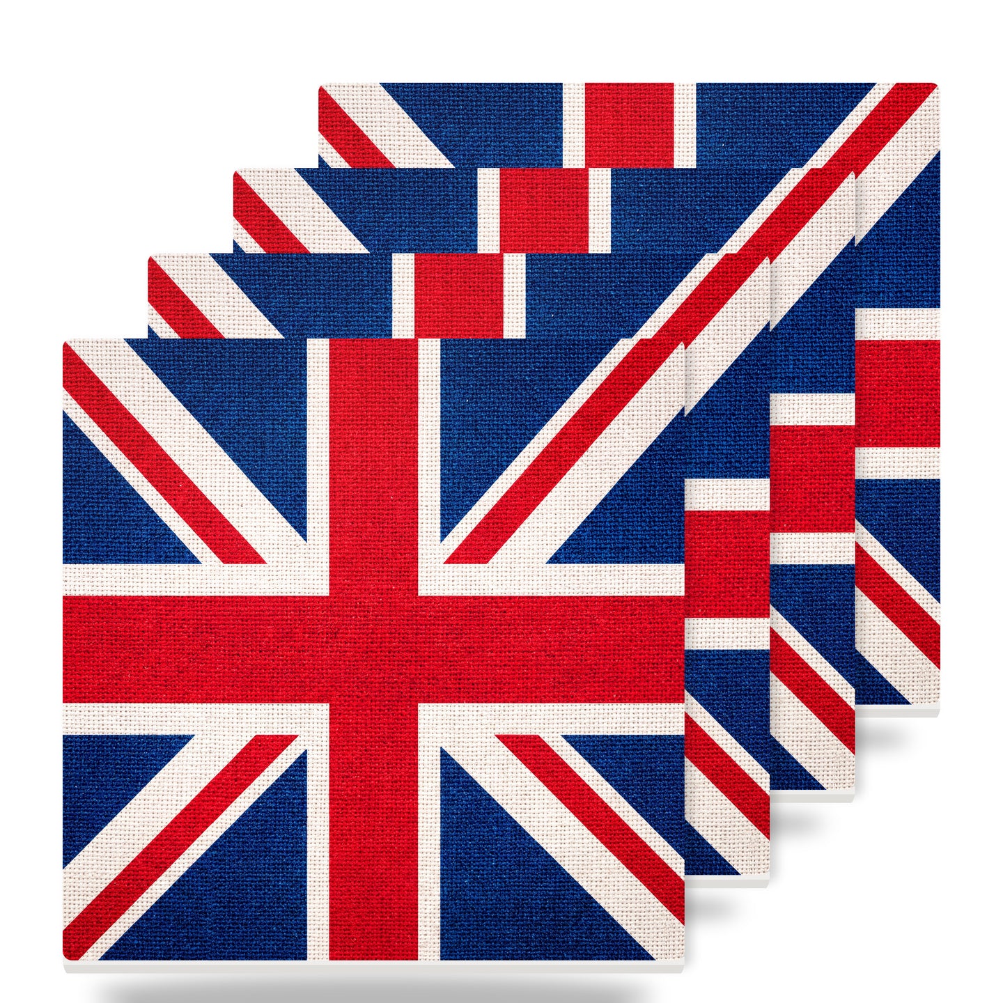 United Kingdom (Union Jack) Flag Pride ceramic coasters set of 4