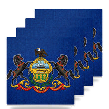 Pennsylvania State Flag ceramic coasters set of 4