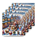 Vintage Santa Parade ceramic coasters set of 4