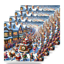 Vintage Santa Parade ceramic coasters set of 4