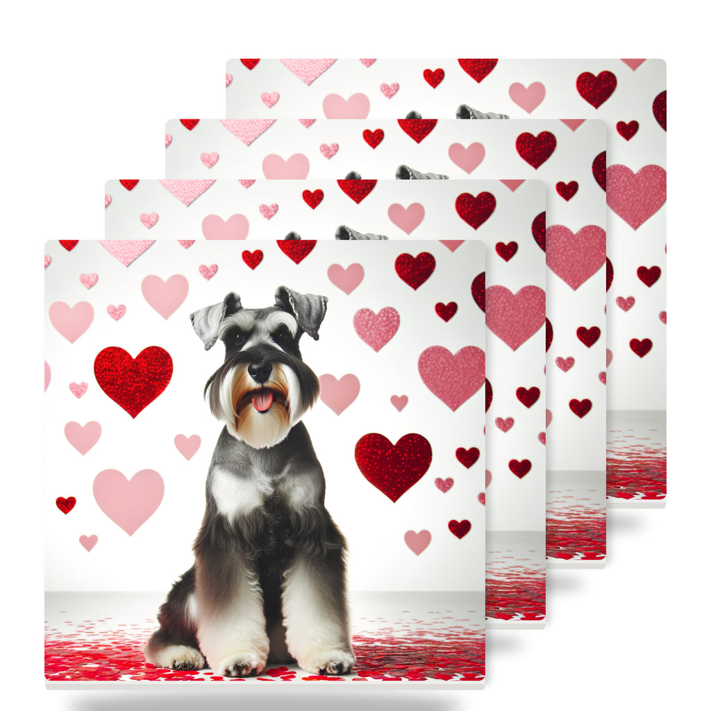 Miniature Schnauzer ceramic coasters set of 4