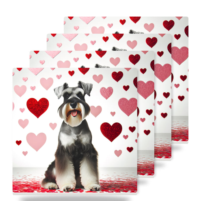 Miniature Schnauzer ceramic coasters set of 4