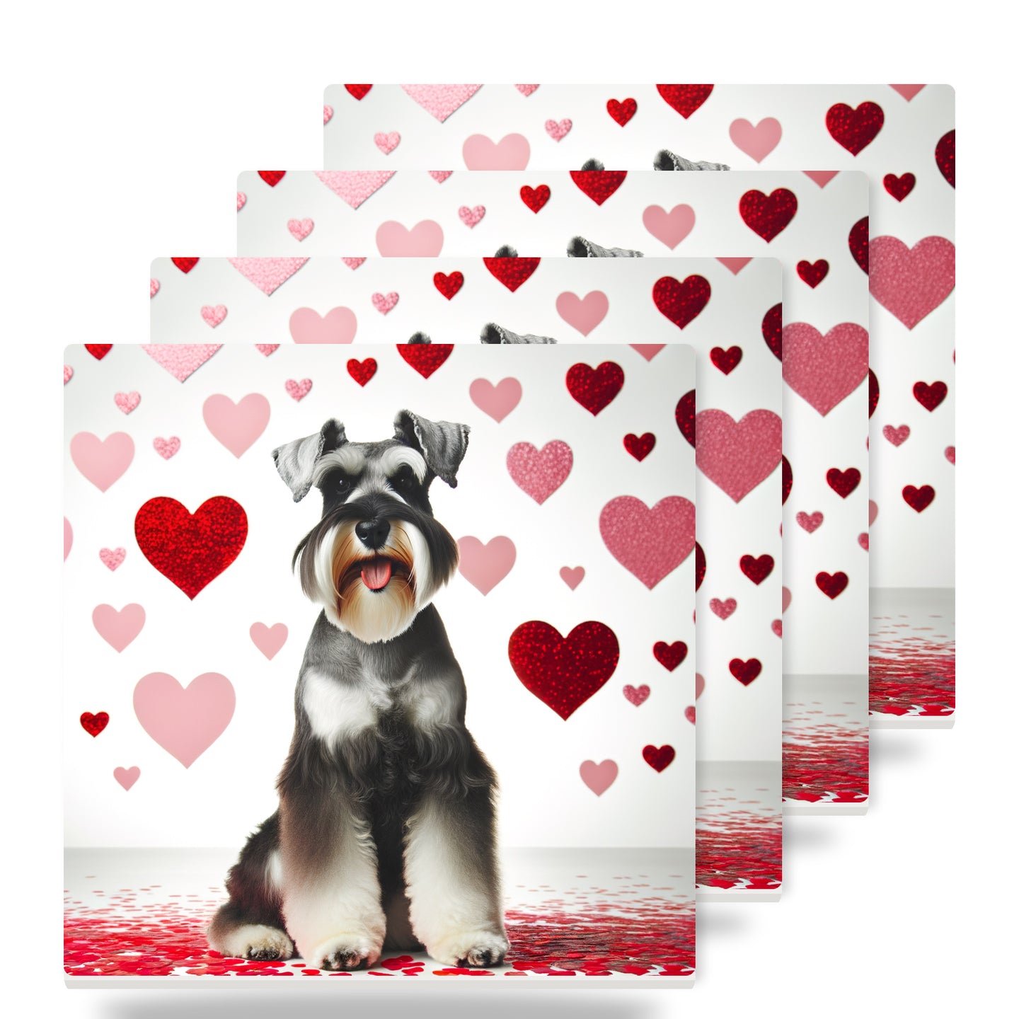 Miniature Schnauzer ceramic coasters set of 4