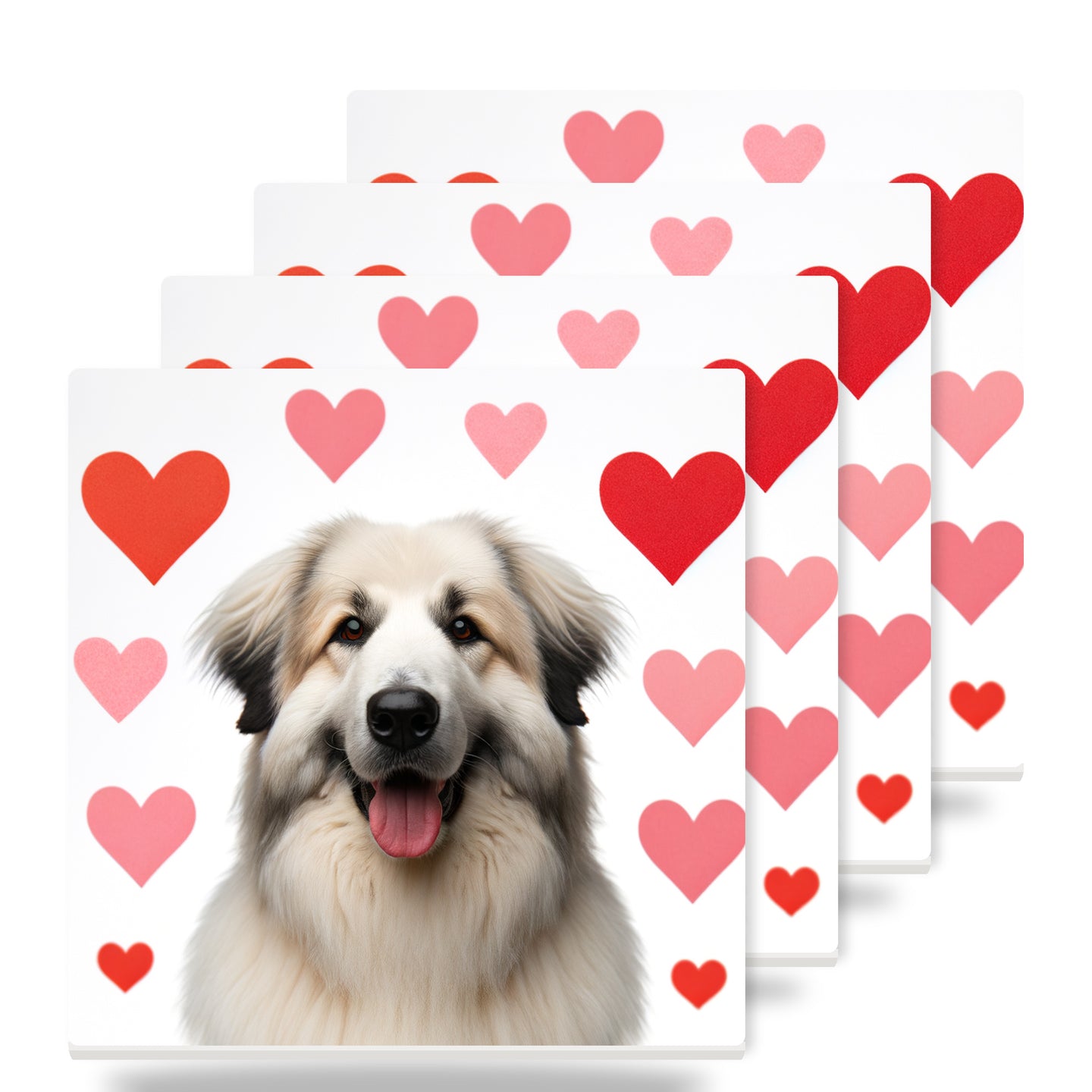 Great Pyrenees ceramic coasters set of 4