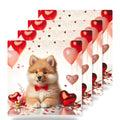 Pomeranian ceramic coasters set of 4