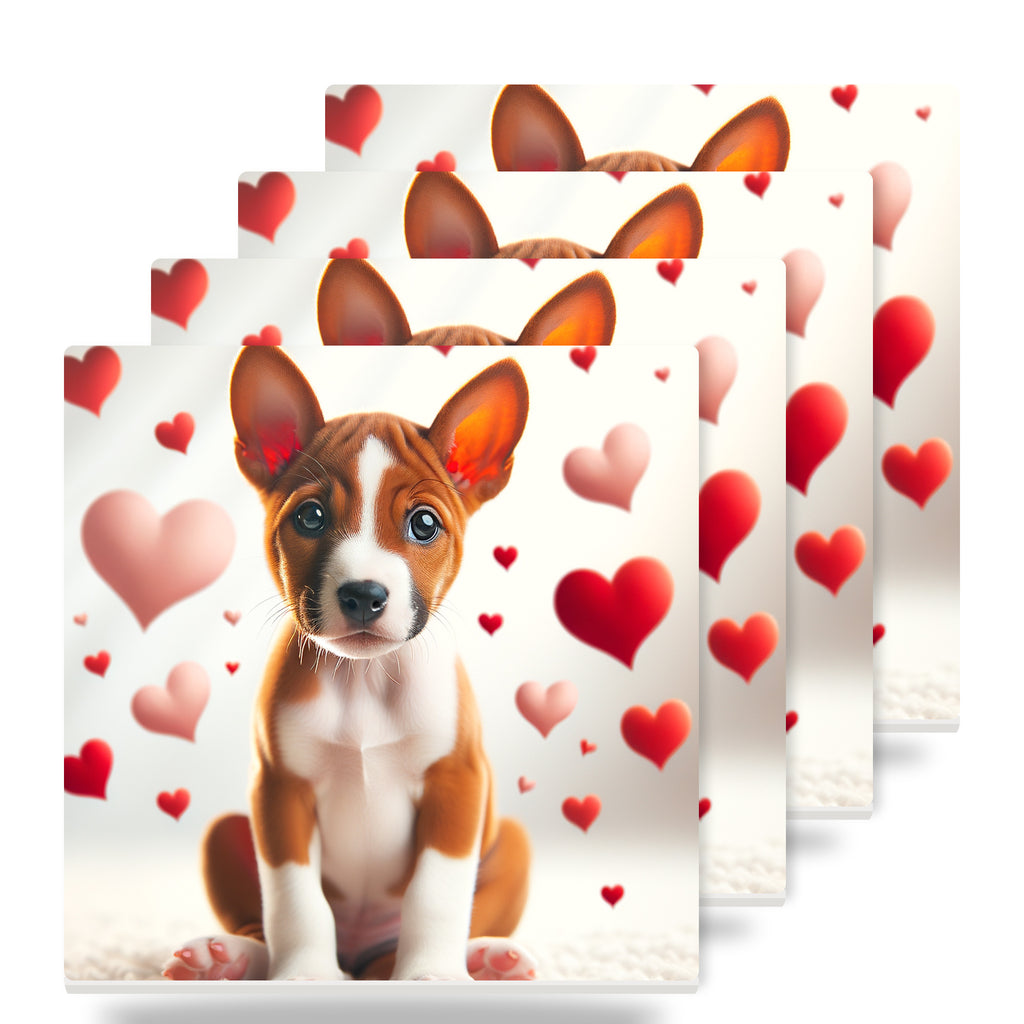 Basenji ceramic coasters set of 4