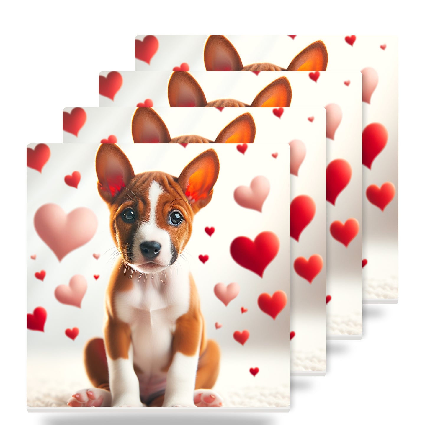 Basenji ceramic coasters set of 4